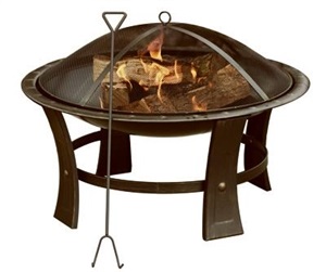 FT-51214 Fire Pit, 18-1/2 in OAH, Round, Wood Ignition, Steel